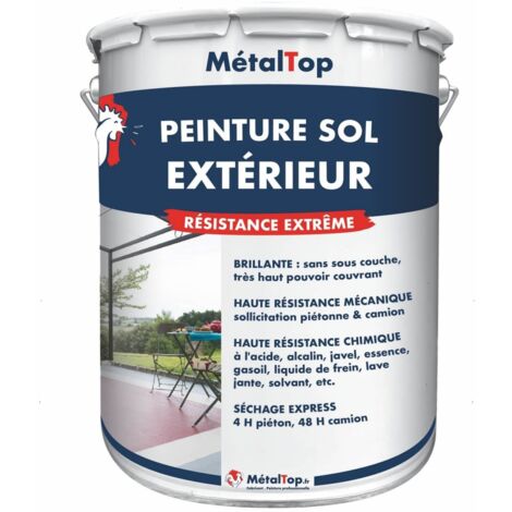 Peinture Sol Exterieur - Pot 1 L - 2001 - Orange rouge - Metaltop (1/5)