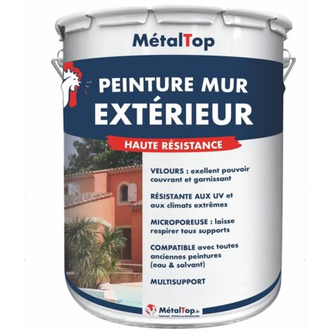 Peinture Mur Exterieur - Pot 1 L - 8016 - Brun acajou - Metaltop