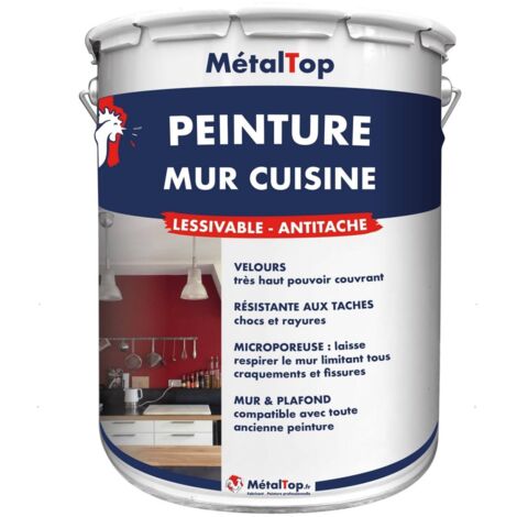 Peinture Mur Cuisine - Pot 1 L - 7033 - Gris ciment - Metaltop (1/5)
