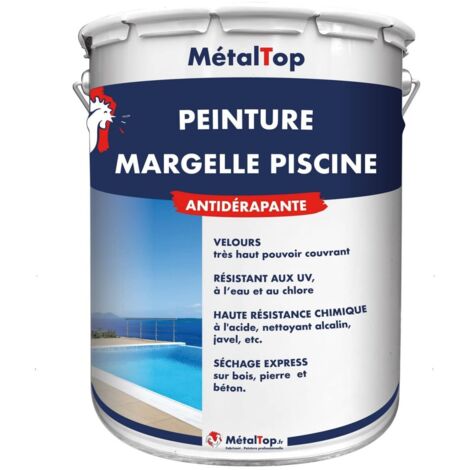 Peinture Margelle Piscine - Pot 1 L    - 9003 - Blanc de sécurité - Metaltop