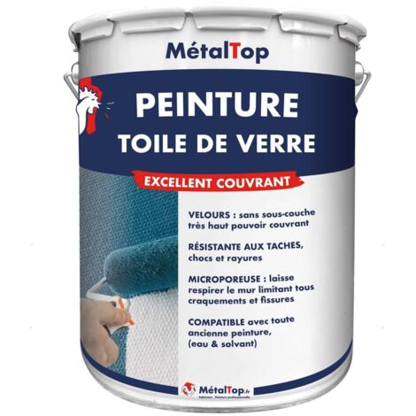 Peinture Toile De Verre - Pot 1 L - 7033 - Gris ciment - Metaltop (1/5)