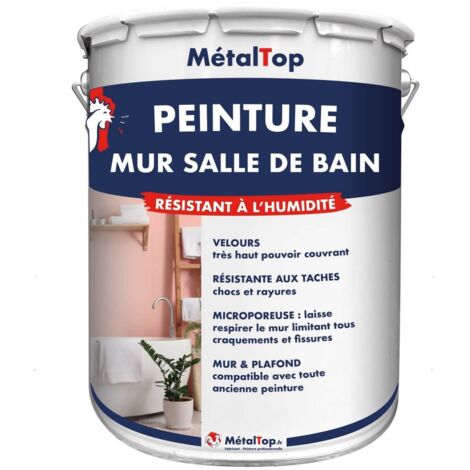 Peinture Mur Salle De Bain - Pot 1 L - 7033 - Gris ciment - Metaltop (1/5)