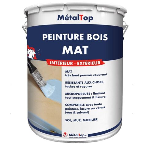 Peinture Bois Mat - Pot 1 L - 6009 - Vert sapin - Metaltop (1/5)