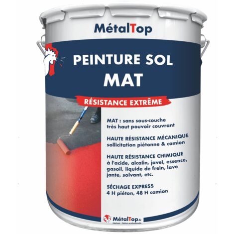 Peinture Sol Mat - Pot 15 L    - 7002 - Gris olive - Metaltop