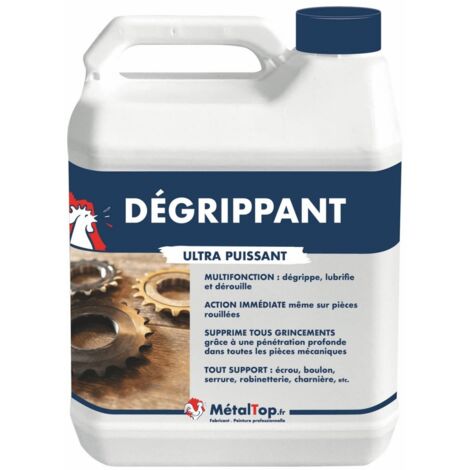 Metaltop – Dégrippant incolore 1 L – Lubrifiant pénétrant pour pièces bloquées – Protection jusqu'à 12 ans – Application facile avec pinceau ou pistolet