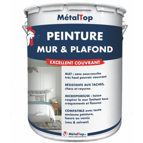 Peinture Mur Et Plafond - Pot 5 L - 6001 - Vert émeraude - Metaltop