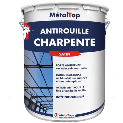 Antirouille Charpente - Pot 15 L - 7031 - Gris bleu - Metaltop (1/5)