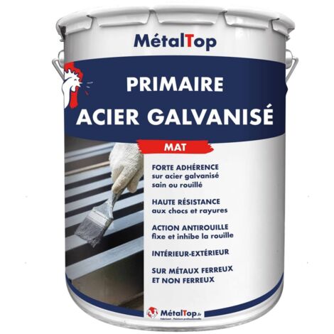 Primaire Acier Galvanise - Pot 5 L - 7040 - Gris fenêtre - Metaltop