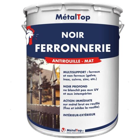 Noir Ferronnerie - Pot 1 L    - 9017 - Noir signalisation - Metaltop
