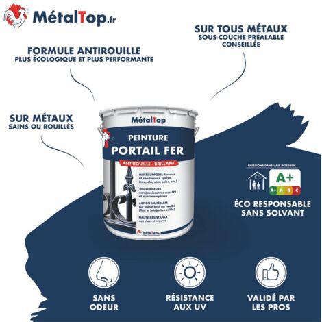Peinture Portail Fer - Pot 1 L    - 5011 - Bleu acier - Metaltop
