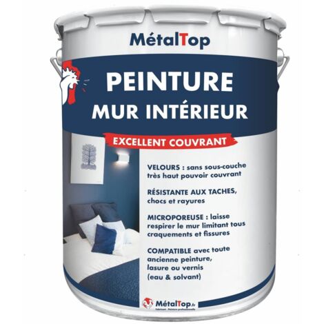 Peinture Mur Interieur - Pot 5 L - 9001 - Blanc crème - Metaltop (1/5)