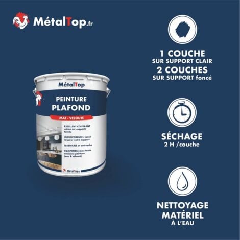 Peinture Plafond - Pot 5 L    - Metaltop