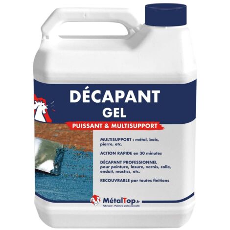Metaltop – Décapant gel 5 L incolore – Élimine peintures et vernis – Application facile en intérieur et extérieur – Pouvoir couvrant élevé