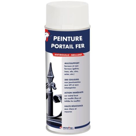 Peinture Portail Fer - 0.4 L - Bombe 400 mL    - 9018 - Blanc papyrus - Metaltop