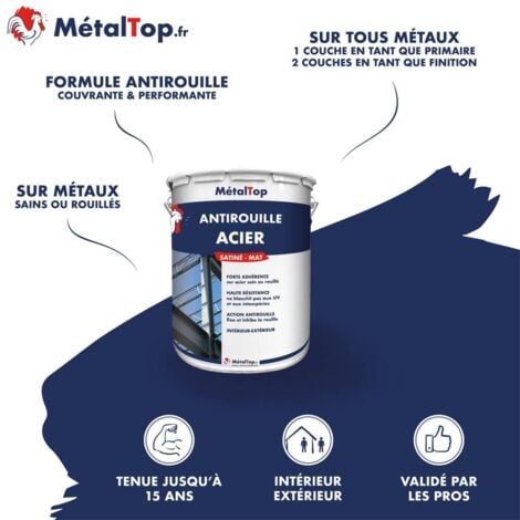 Antirouille Acier - 0.4 L - Bombe 400 mL    - 7016 - Gris anthracite - Metaltop