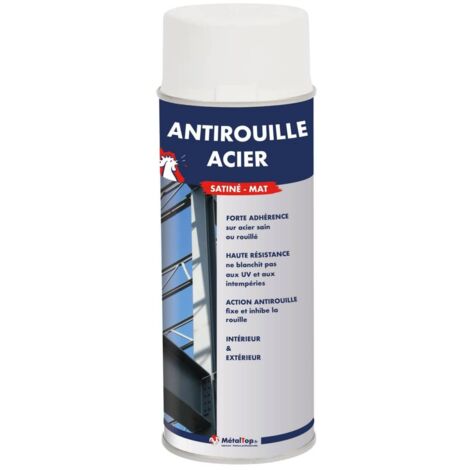 Antirouille Acier - 0.4 L - Bombe 400 mL - 9010 - Blanc pur - Metaltop (1/5)