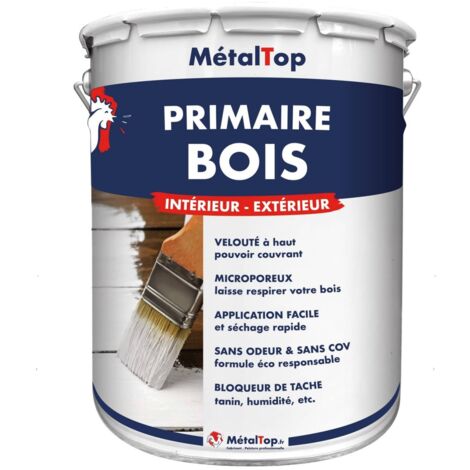 Primaire Bois - Pot 1 L - 9010 - Blanc pur - Metaltop (1/5)