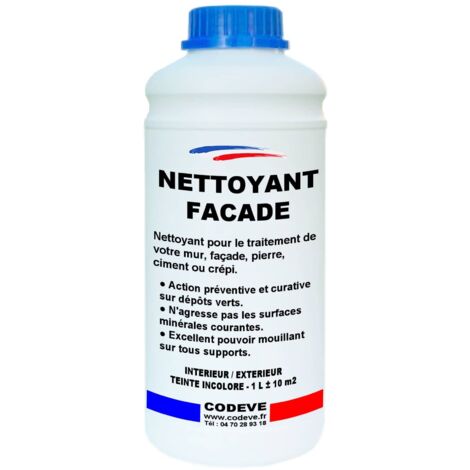 Nettoyant Facade - 1 L   - Codeve Bois - Pour Le Traitement De Votre Mur, Façade, Pierre, Ciment Ou Crépi.