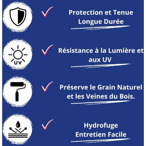 Lasure Opaque -  5 L   - Codeve Bois - Chêne clair - Pour Masquer Les Veines D'un Bois Trop Foncé, Grisé, Noirci Ou Taché.