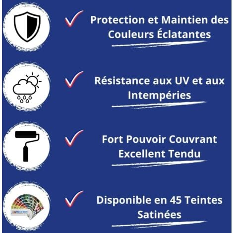 Peinture Volets Bois -  5 L   - Codeve Bois - RAL 9010 - Blanc pur - Pour La Protection De Votre Volet, Persienne, Fenêtre, Portail Bois.