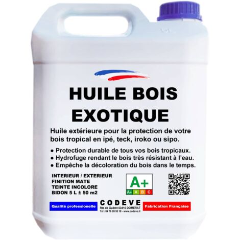 Huile Bois Exotique - 4x5 L   - Codeve Bois - Pour La Protection De Votre Bois Tropical En Ipé, Teck, Iroko Ou Sipo.