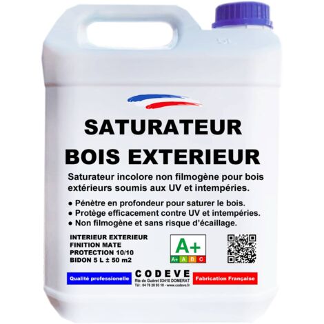 Saturateur Bois Exterieur - 5 L - Codeve Bois - Non Filmogène Pour Bois Extérieurs Soumis Aux Uv Et Intempéries. (1/5)