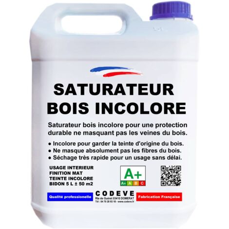 Saturateur Bois Incolore - 4x5 L   - Codeve Bois - Incolore Pour Une Protection Durable Ne Masquant Pas Les Veines Du Bois.