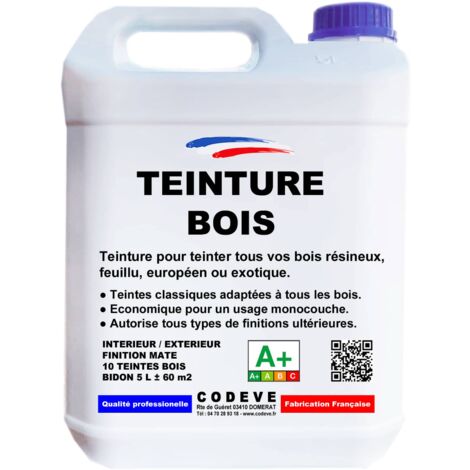 Teinture Bois - 5 L   - Codeve Bois - Chêne clair - Pour Teinter Tous Vos Bois Résineux, Feuillu, Européen Ou Exotique.