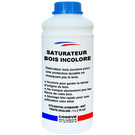 Saturateur Bois Incolore - 1 L - Codeve Bois - Incolore Pour Une Protection Durable Ne Masquant Pas Les Veines Du Bois.