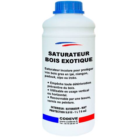 Saturateur Bois Exotique - 1 L   - Codeve Bois - Pour La Protection D'un Bois Exotique En Ipé, Teck, Sipo Ou Iroko.