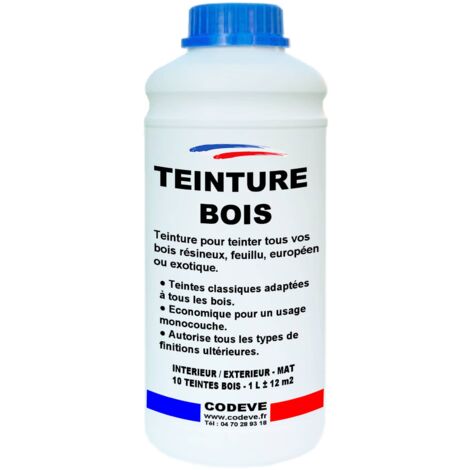 Teinture Bois - 1 L   - Codeve Bois - Chêne foncé - Pour Teinter Tous Vos Bois Résineux, Feuillu, Européen Ou Exotique.