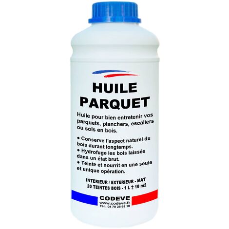 Huile Parquet - 1 L   - Codeve Bois - Chêne rustique - Pour La Protection D'un Parquet Massif, Plancher, Escalier, Sol En Bois.