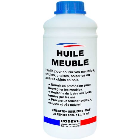 Huile Meuble Bois - 1 L - Codeve Bois - Noyer - Pour La Déco De Votre Meuble, Table, Buffet, Commode Ou Armoire Bois. (1/3)
