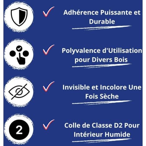 Colle Bois Extra Forte -  1 L   - Codeve Bois - Pour Le Collage De Votre Bois Massif, Brut, Stratifié, Aggloméré Ou Contreplaqué.