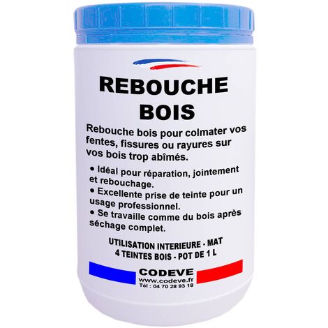 Rebouche Bois - 1 L   - Codeve Bois - Chêne moyen - Pour Le Rebouchage De Vos Petits Trous, Rayures Ou éraflures De Surface.