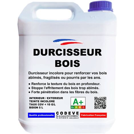 Durcisseur Bois - 4x5 L - Codeve Bois - Pour Le Durcissement D'un Bois Vermoulu, Friable, Ramolli Ou Pourri.