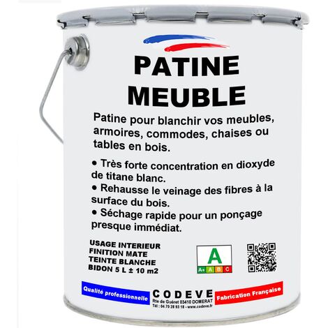 Patine Meuble - 4x5 L   - Codeve Bois - Pour Blanchir Votre Meuble, Commode, Chaise Ou Table En Bois.
