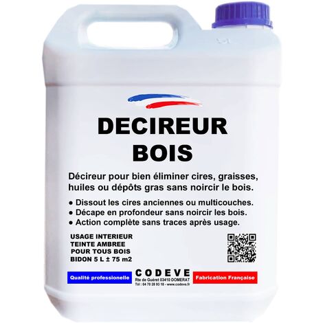Decireur - 4x5 L   - Codeve Bois - Pour Le Décapage De La Cire, Huile Ou Graisse Sans Noircir Le Bois.