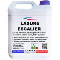 Lasure Escalier - 4x5 L - Codeve Bois - Chêne clair - Pour La Protection D'un Escalier En Chêne, Sapin, Hêtre Ou Frêne.
