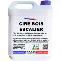 Cire Escalier Bois - 5 L - Codeve Bois - Chêne - Pour Un Entretien Déco D'un Escalier En Bois Européen, Tropical Ou Exotique.
