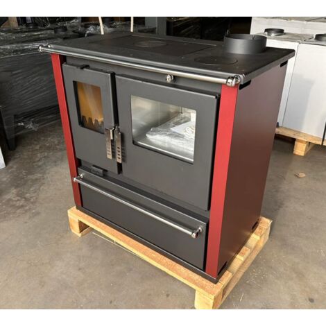 EEK A+ Premium-Holzherd, Beistellherd CS PLUS INOX BORDO rechts - 7.7 KW