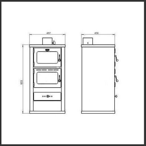 EEK A+ - Kochen Kaminofen Holzofen mit Backofen Kamin - Verso F - 9 kw