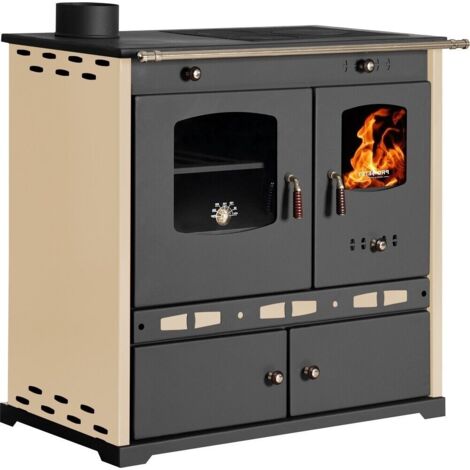 EEK A+ Küchenofen Holzherd mit Gusseisen Top Perfect Eco Lux Holzofen 7.38 kW EcoDesign - Links