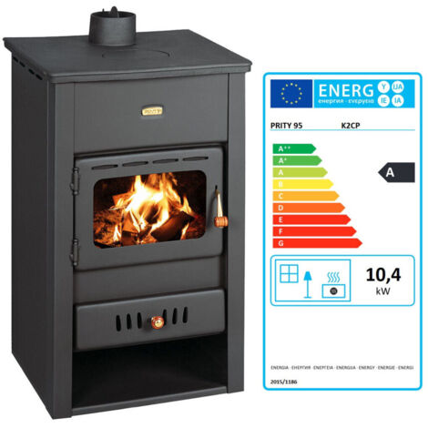 EEK A - Kaminofen, Holzofen Prity, Modell K2 CP, Leistung 10.4kW, Obere Platte aus Gusseisen