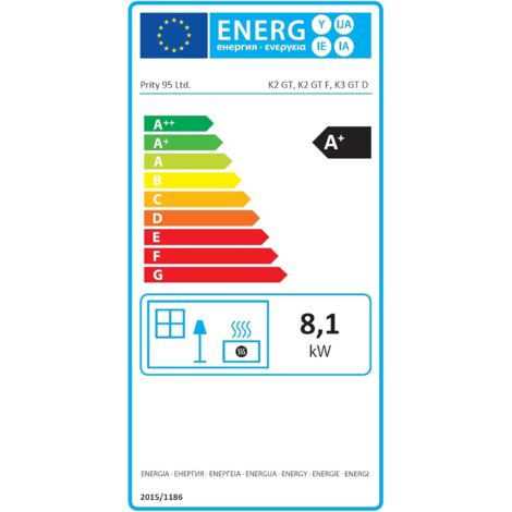 EEK A+ Kaminofen Prity K3 GT Creme, dauerbrandfähig – 8,1kW