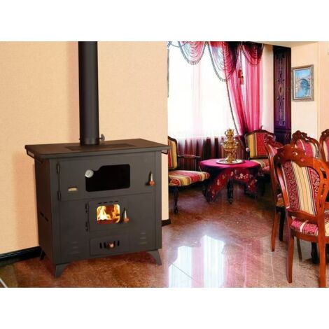 EEK A - Küchenofen Prity mit Backofen und Kochplatte, Modell 1P50R, Leistung 13.9 kW, Füße