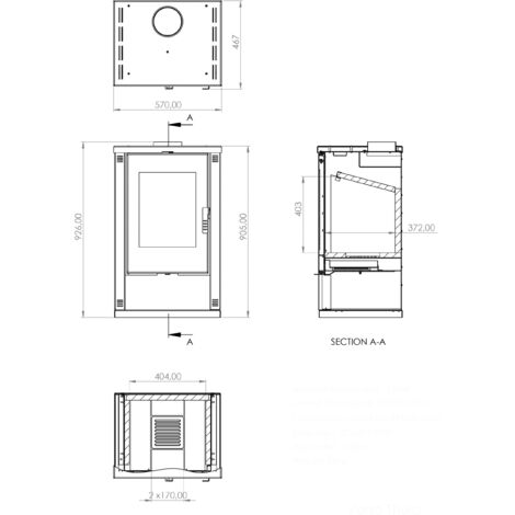ЕЕК А+ Kaminofen Verso Theia 9.0 kW Burgundy