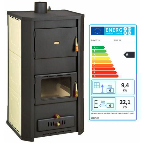 Wasserführender Kaminofen Holzofen Prity WD W29 - 22.1+8.4 kw EEK- A