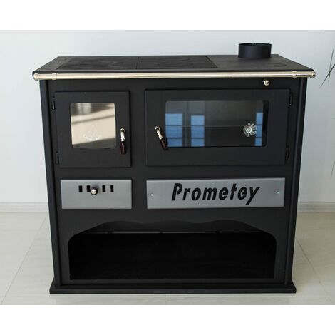Stufa a legna con forno da cucina. MarcaPrometey 11 KW modello Praktik Lux
