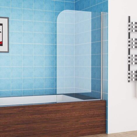 MIQU 800x1400mm Pivot Bath Screens Shower Screen Easy Clean Glass Panel ...
